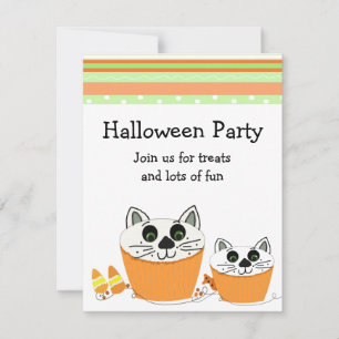 Invitación a la fiesta de Halloween con pastel de 