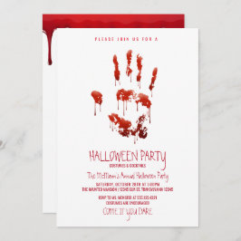 Invitación a la fiesta de Halloween con sangre