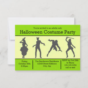 Invitación a la fiesta de Halloween con silueta de