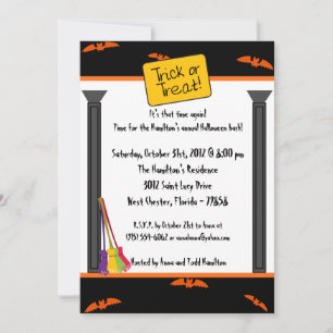 Invitación a la fiesta de Halloween con truco o tr