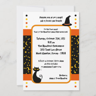 Invitación a la fiesta de Halloween con truco o tr