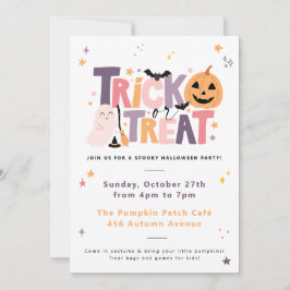 Invitación a la fiesta de Halloween con trucos o t