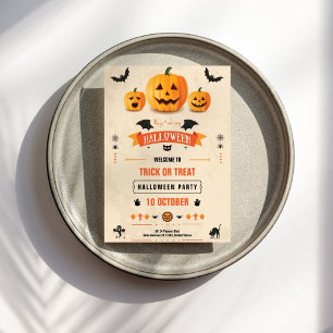 Invitación a la fiesta de Halloween con trucos o t