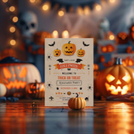Invitación a la fiesta de Halloween con trucos o t