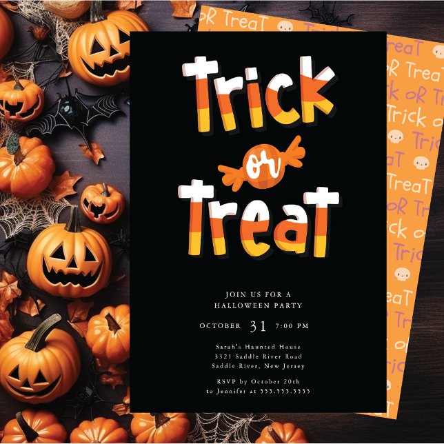 Invitación a la fiesta de Halloween con trucos o t (Subido por el creador)