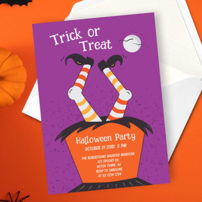 Invitación a la fiesta de Halloween con trucos o t (Subido por el creador)