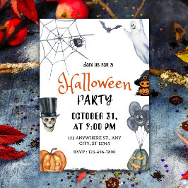 Invitación a la fiesta de Halloween con una acuare