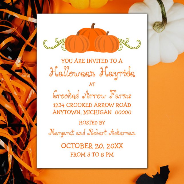 Invitación a la fiesta de Halloween con zapatillas (Pumpkin Swirls Halloween Party Invitation)