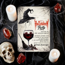 Invitación a la fiesta de Halloween | Copa de vino