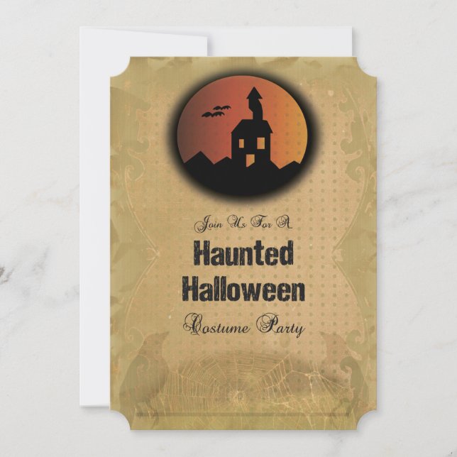 Invitación a la fiesta de Halloween, cosecha, efem (Anverso)