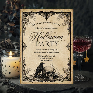 Invitación a la fiesta de Halloween Cráneo de cu