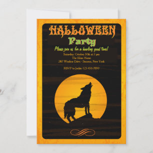 Invitación a la Fiesta de Halloween de Aullar a la