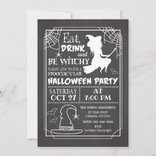 Invitación a la fiesta de Halloween de Be Witchy