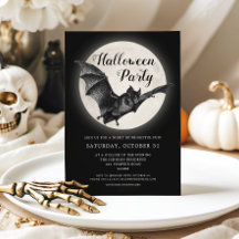 Invitación a la fiesta de Halloween de Black Bat F