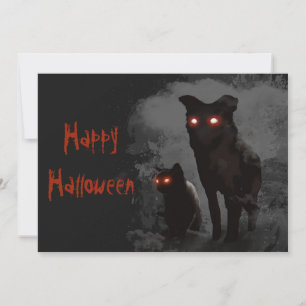 Invitación a la fiesta de Halloween de Black Cat A