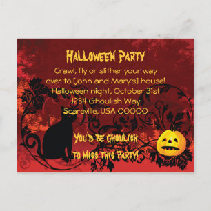 Invitación a la fiesta de Halloween de Black Cat M