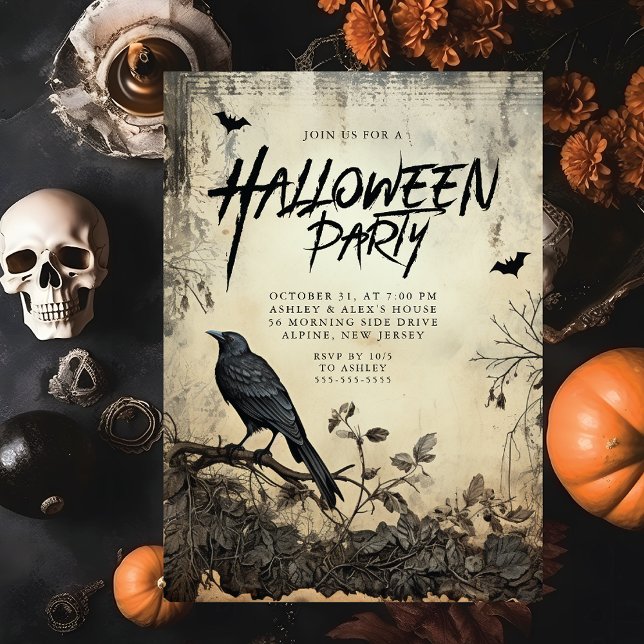 Invitación a la fiesta de Halloween de Black Crow  (Subido por el creador)