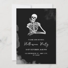 Invitación a la fiesta de Halloween de Black & Whi