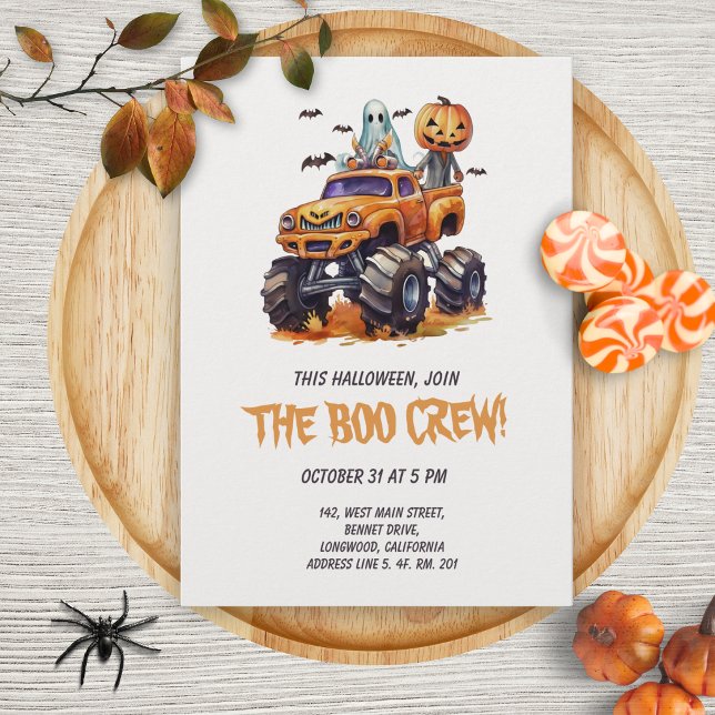 Invitación a la fiesta de Halloween de Boo Crew (Subido por el creador)