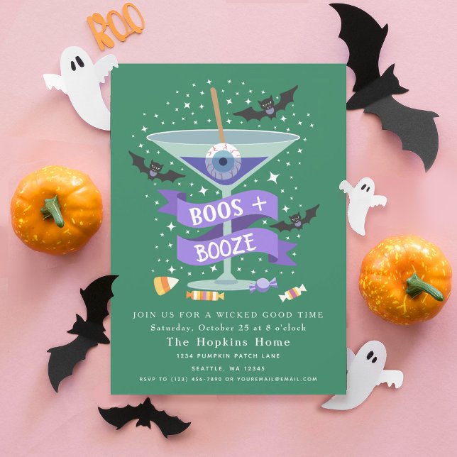 Invitación a la fiesta de Halloween de Boos & Booz (Subido por el creador)
