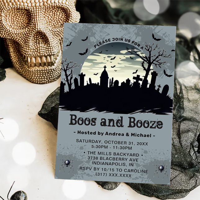 Invitación a la fiesta de Halloween de Boos y Booz (Subido por el creador)