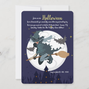 Invitación a la Fiesta de Halloween de Bruja en Es