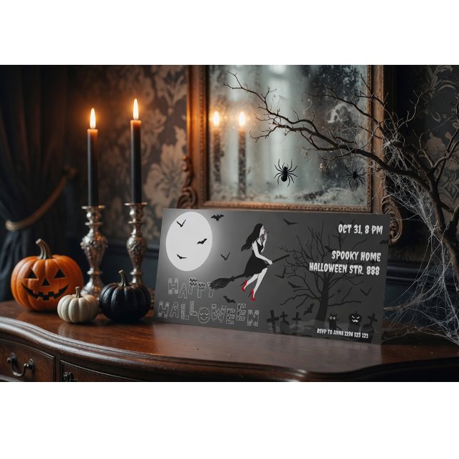 Invitación a la fiesta de Halloween de bruja espel (Subido por el creador)
