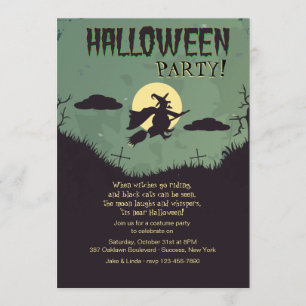 Invitación a la fiesta de Halloween de brujas