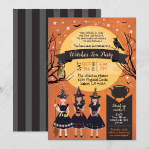 Invitación a la fiesta de Halloween de brujas