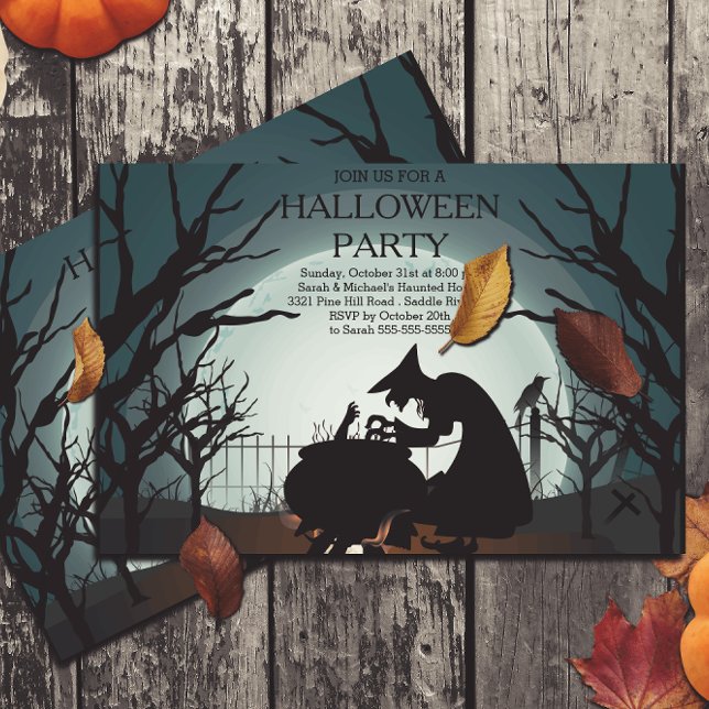 Invitación a la fiesta de Halloween de brujas mode (Subido por el creador)