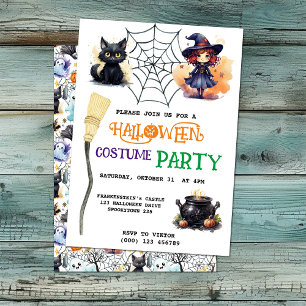 Invitación a la fiesta de Halloween de Brujas Y Ga