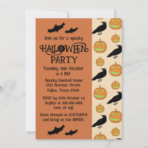 Invitación a la fiesta de Halloween de calabaza in