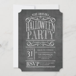 Invitación a la fiesta de Halloween de Chalkboard