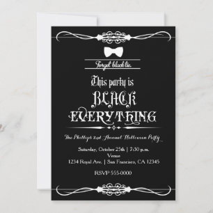Invitación a la fiesta de Halloween de corbata neg