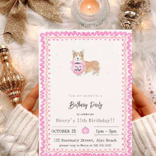 Invitación a la fiesta de Halloween de Corgi Grand