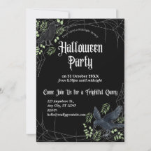 Invitación a la fiesta de Halloween de Cuervo en N