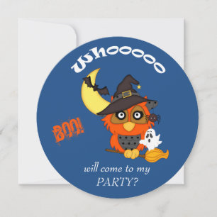 Invitación a la fiesta de Halloween de Cute Hoot O