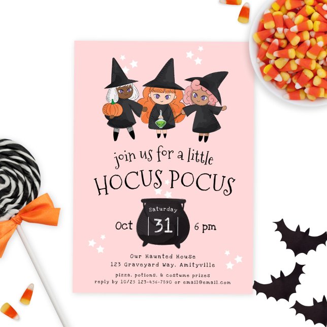 Invitación a la fiesta de Halloween de Cute Witche (Subido por el creador)