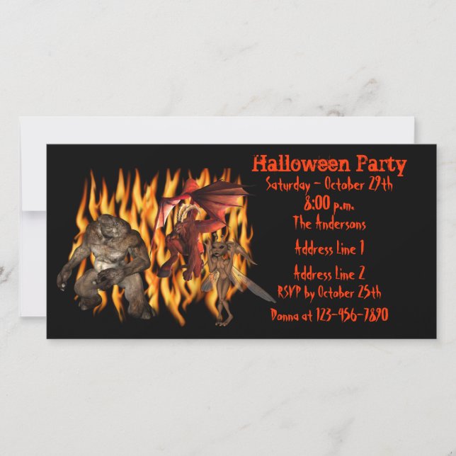 Invitación a la fiesta de Halloween de Demon Gobli (Anverso)