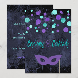 Invitación a la fiesta de Halloween de disfraces y