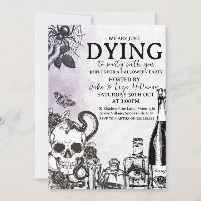 Invitación a la fiesta de Halloween de época (Anverso)