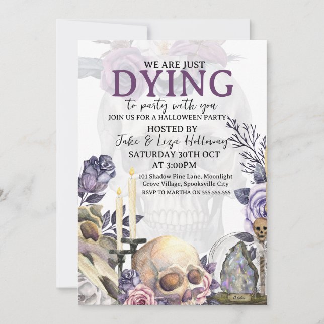 Invitación a la fiesta de Halloween de época (Anverso)