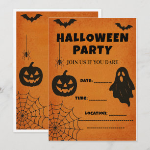 Invitación a la fiesta de Halloween de época Ico