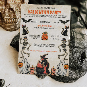 Invitación a la fiesta de Halloween de época nostá