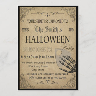 Invitación a la fiesta de Halloween de Espíritus