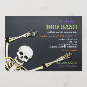 Invitación a la Fiesta de Halloween de Esqueletos