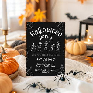 Invitación a la fiesta de Halloween de esqueletos