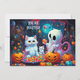 Invitación a la fiesta de Halloween de fantasmas y