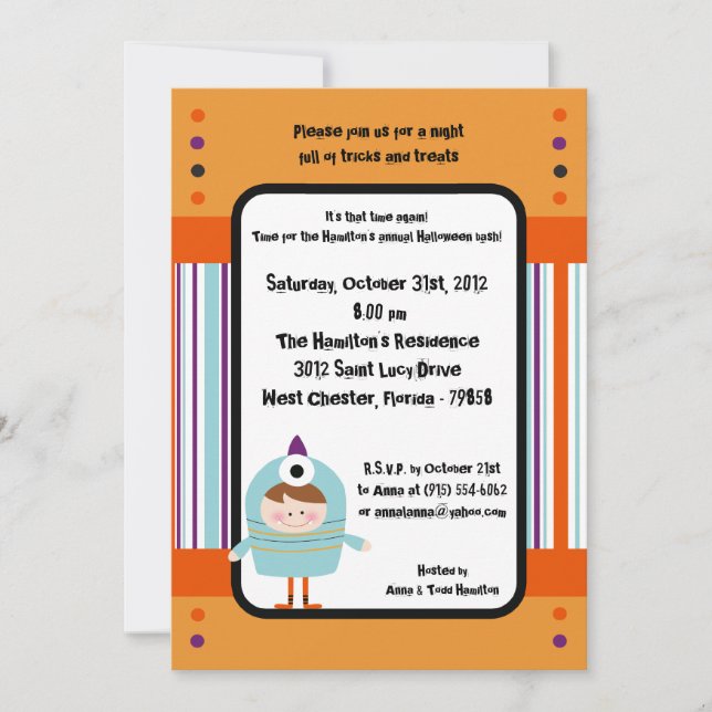 Invitación a la fiesta de Halloween de Fiesta de d (Anverso)