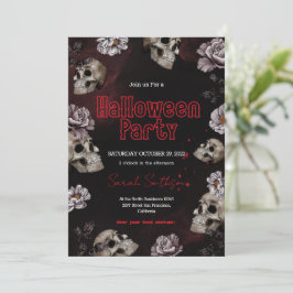 Invitación a la fiesta de Halloween de Floral Bloo